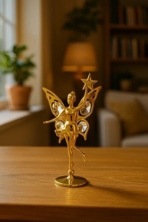 24K goud verguld engel met Gekleurde Bohemia kristallen