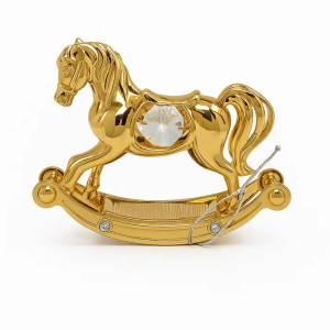 Rocking Horse 24 k verguld met Swarovski kristallen
