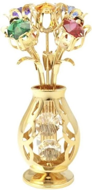 Bos bloemen versierd met Swarovski®-kristallen 24-karaats verguld