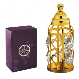 Speenfles met Swarovski kristallen 24k goud verguld