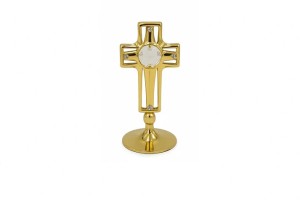 24Kgoud verguld kruis met heldere Bohemia kristal
