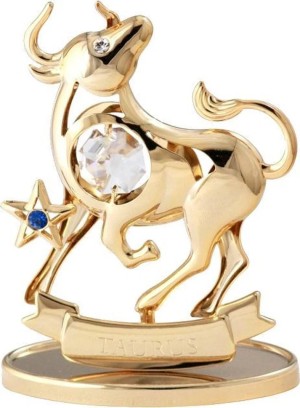 Sterrenbeeld Stier versierd met Swarovski®-kristallen 24-karaats verguld