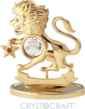 Sterrenbeeld Leo ( Leeuw )24 k verguld met Swarovski kristallen
