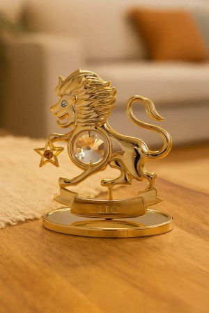 Sterrenbeeld Leo ( Leeuw )24 k verguld met Swarovski kristallen