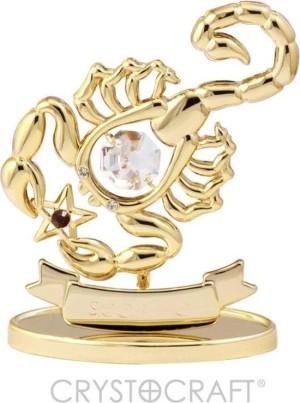 Sterrenbeeld Scorpio (Schorpioen ) 24 k goud verguld met Swarovski kristallen