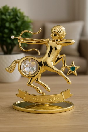 Sterrenbeeld Sagittarius (Boogschutter) 24 k verguld met Swarovski kristallen
