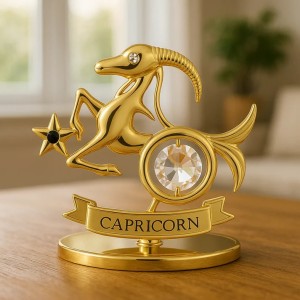 Sterrenbeeld Capricorn (Steenbok) 24 k verguld met Swarovski kristallen