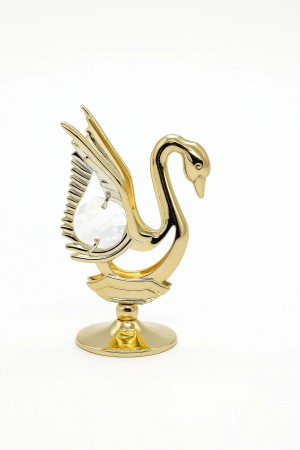 Vergulde Zwaan met Kristal – Luxe Elegante Decoratie