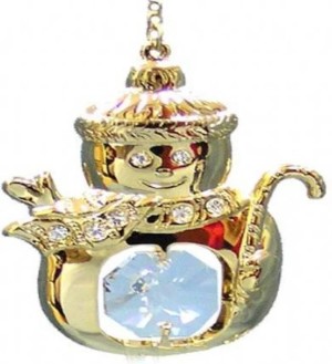 Snowman 24k goud verguld Met Swarovski kristallen