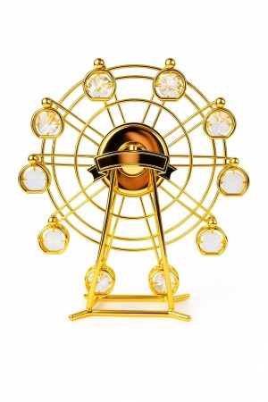 Golden Crystal Ferris Wheel – Luxe 24K Verguld Reuzenrad Ornament met Swarovski-Kristallen