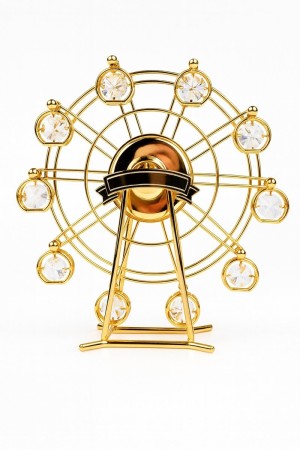 Golden Crystal Ferris Wheel – Luxe 24K Verguld Reuzenrad Ornament met Swarovski-Kristallen