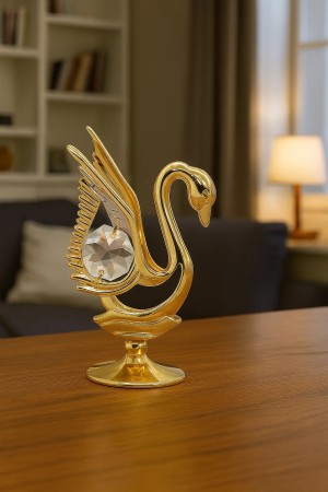Vergulde Zwaan met Kristal – Luxe Elegante Decoratie