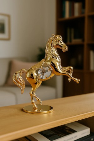 24K goud verguld steigerd paard met Bohemia kristallen