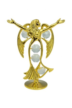 24K goud verguld engel met heldere bohemia kristallen