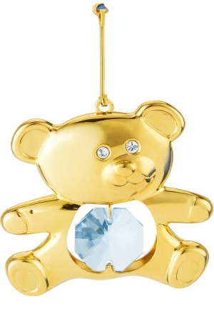 Beer 24-karaats verguld en gedecoreerd met Swarovski-kristallen