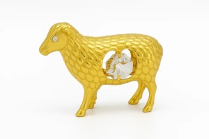 Schaap - versierd met Swarovski®-kristallen 24-karaats verguld