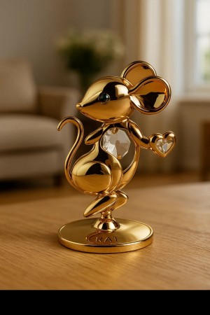 24k goud verguld Muis met Bohemia kristallen