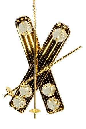 ski,s - versierd met Swarovski®-kristallen 24-karaats verguld
