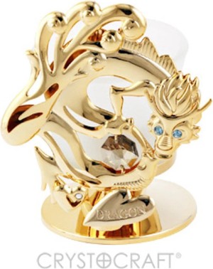 24K verguld draak met heldere Bohemia kristallen