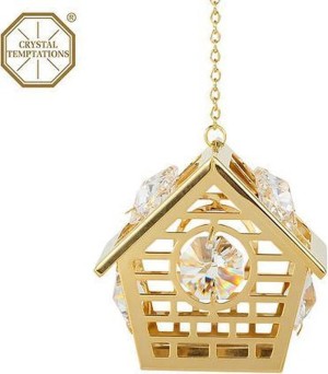 vogelkooi van 24k verguld met swarovski kristallen