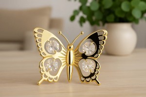Vlinder 24K goud verguld met bohemia kristallen