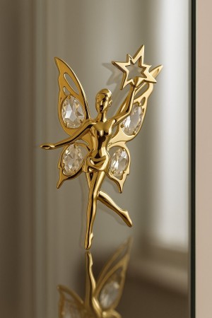 24K Vergulde Kristallen Sterrenfee – Decoratie met Zuignap