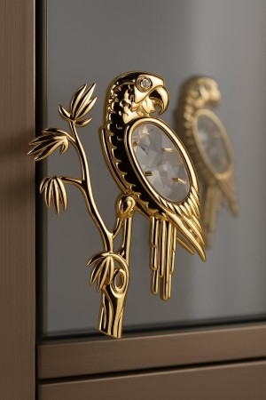 24K Vergulde Kristallen Papegaai – Luxe Decoratie met Zuignap