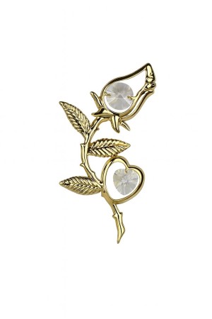 Golden Crystal Rose – Luxe 24K Vergulde Roos met Swarovski-Kristallen & Zuignap