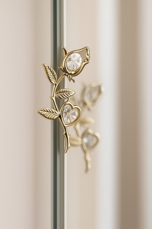 Golden Crystal Rose – Luxe 24K Vergulde Roos met Swarovski-Kristallen & Zuignap