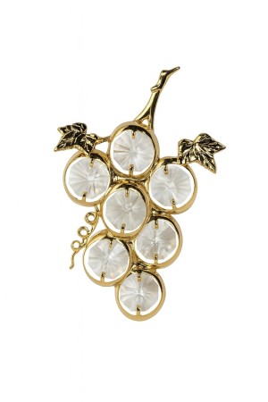 Golden Crystal Grapes – Luxe 24K Vergulde Druiventros met Swarovski-Kristallen & Zuignap