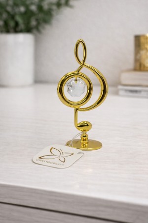 24k Vergulde Muzieknoot met Kristal 