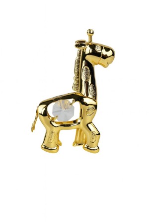 Gold Crystal Giraffe – Luxe 24K Verguld Giraffe Beeldje met Swarovski-Kristal & Zuignap