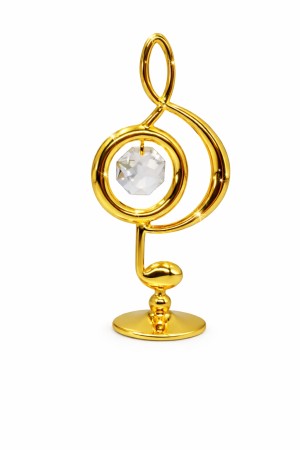 Muzieknoot met Kristal – 24K Verguld