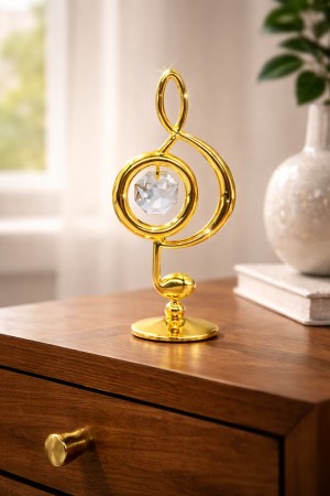 Muzieknoot met Kristal – 24K Verguld