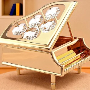 24k goud verguld piano met Bohemia kristallen