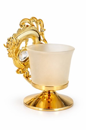 	 Gouden Draak Waxinelichthouder – 24K Verguld met Kristal