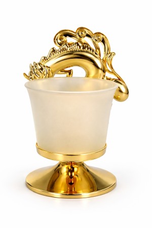 	 Gouden Draak Waxinelichthouder – 24K Verguld met Kristal