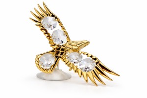 Gouden Adelaar met Kristallen – 24K Verguld Luxe Beeldje