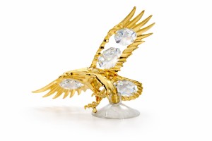 Gouden Adelaar met Kristallen – 24K Verguld Luxe Beeldje