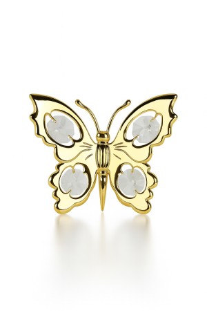 Gouden Vlinder met Kristallen – 24K Verguld Luxe Decoratie