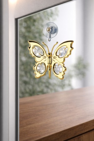 Gouden Vlinder met Kristallen – 24K Verguld Luxe Decoratie