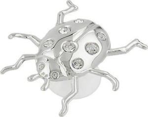 Zilveren Lieveheersbeestje met Kristallen – Luxe Geluksdecoratie