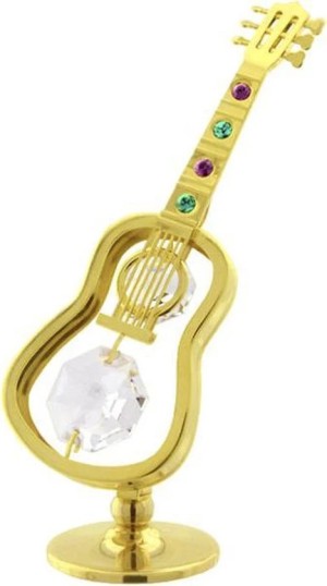 Gitaar - versierd met Swarovski®-kristallen 24-karaats goud verguld
