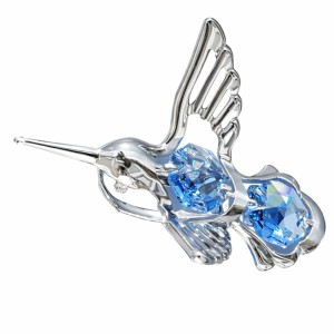 Kolibrie met Blauwe Kristallen – 24K Verguld Decoratief Sieraad