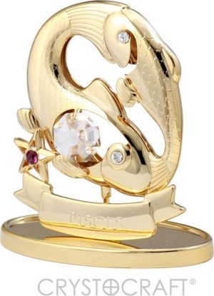 Sterrenbeeld Pisces (vissen) 24 k verguld met Swarovski kristallen