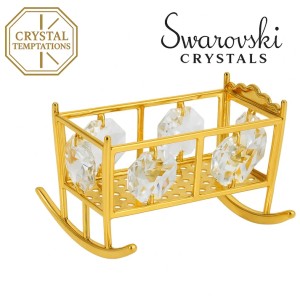 24K goud verguld Kinderbedje met Swarovski kristallen