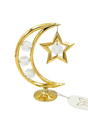 Maan en ster 24-karaats verguld goud en versierd met Bohemia-kristallen