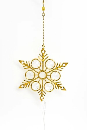 24-karaats goud verguld sneeuw vlok met zuigmap versierd met Bohemia kristallen