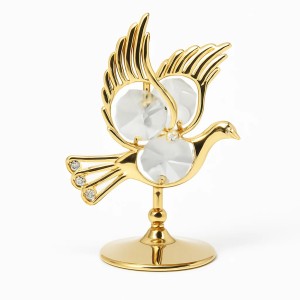 24-karaats goud verguld Mini Duif versierd met Bohemia kristallen