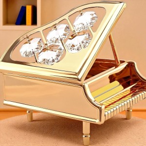 24k goud verguld piano met Bohemia kristallen
